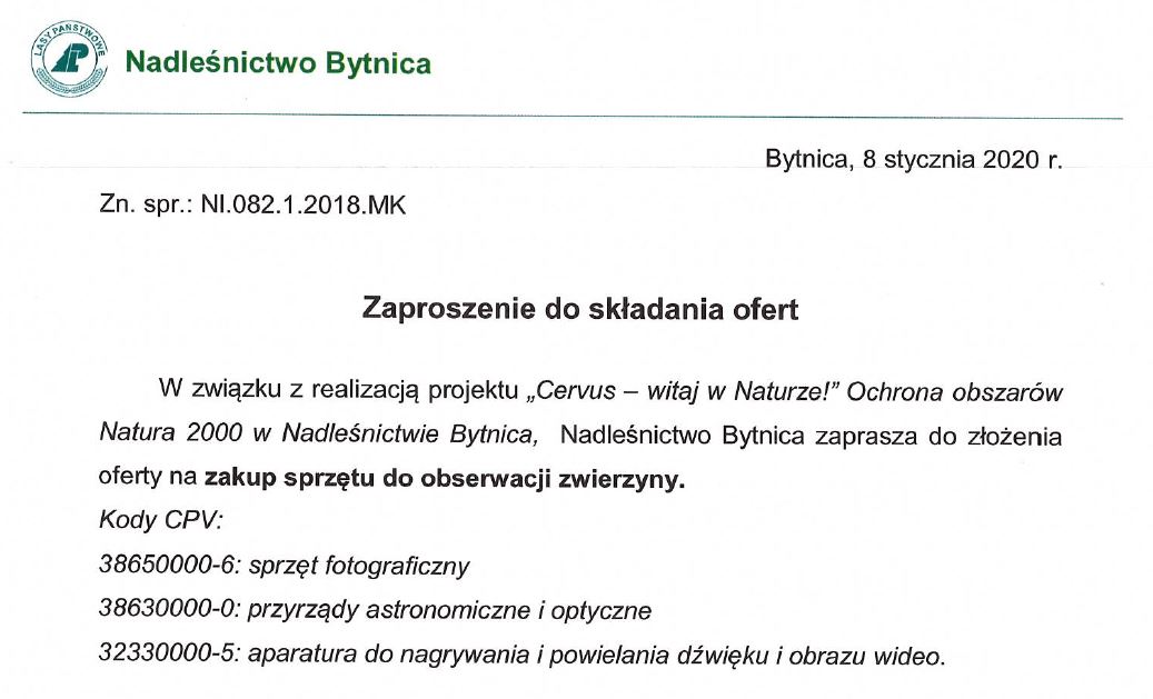 Zaproszenie do złożenia oferty